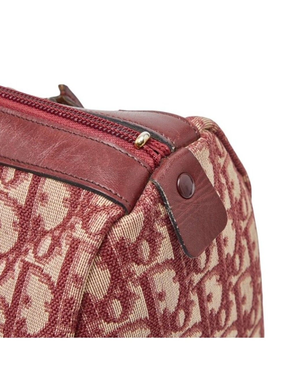 Dior Trotter Mini Boston Bag Red Canvas Leather - Picture 8 of 10